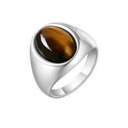 Bague chevalière œil de tigre