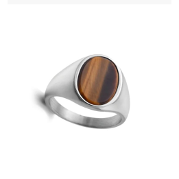 Bague chevalière œil de tigre