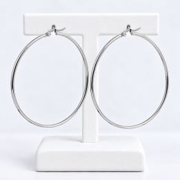 Boucles d'oreilles créoles en acier 70 mm